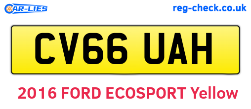 CV66UAH are the vehicle registration plates.
