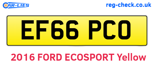 EF66PCO are the vehicle registration plates.