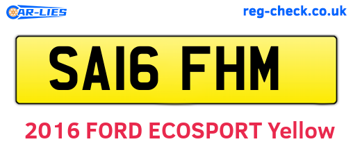 SA16FHM are the vehicle registration plates.
