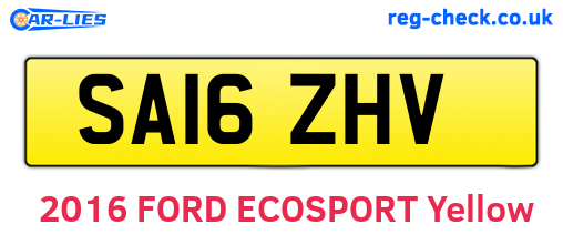 SA16ZHV are the vehicle registration plates.
