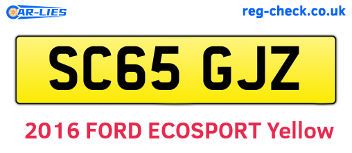 SC65GJZ are the vehicle registration plates.