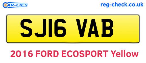 SJ16VAB are the vehicle registration plates.