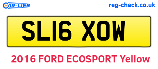 SL16XOW are the vehicle registration plates.