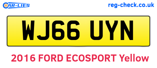 WJ66UYN are the vehicle registration plates.