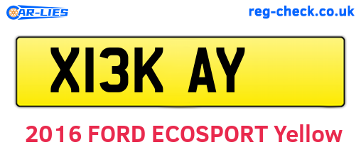X13KAY are the vehicle registration plates.