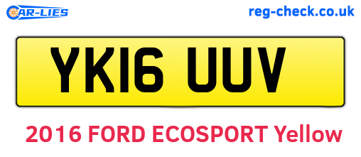 YK16UUV are the vehicle registration plates.