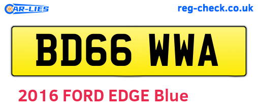 BD66WWA are the vehicle registration plates.