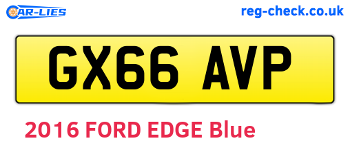 GX66AVP are the vehicle registration plates.