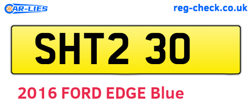 SHT230 are the vehicle registration plates.