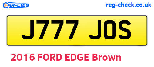 J777JOS are the vehicle registration plates.