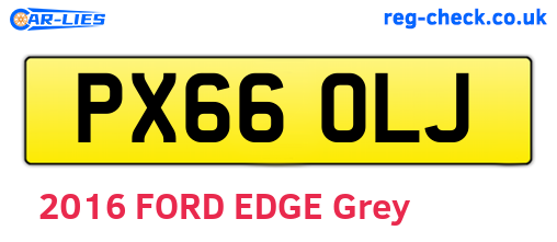PX66OLJ are the vehicle registration plates.