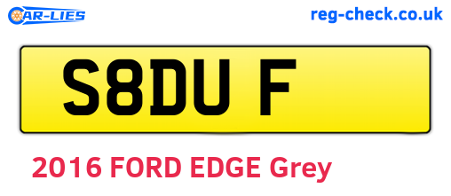 S8DUF are the vehicle registration plates.