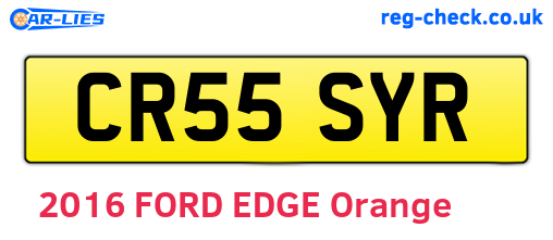 CR55SYR are the vehicle registration plates.