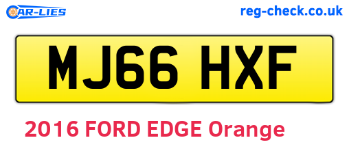 MJ66HXF are the vehicle registration plates.