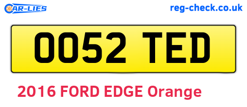OO52TED are the vehicle registration plates.