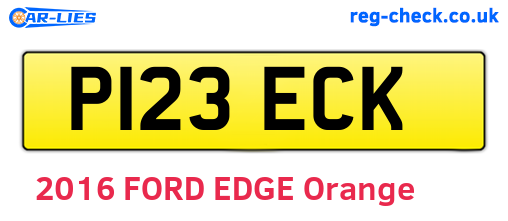 P123ECK are the vehicle registration plates.