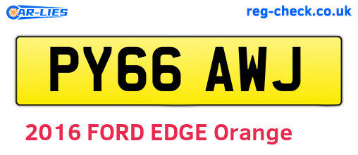 PY66AWJ are the vehicle registration plates.