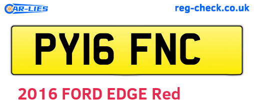 PY16FNC are the vehicle registration plates.