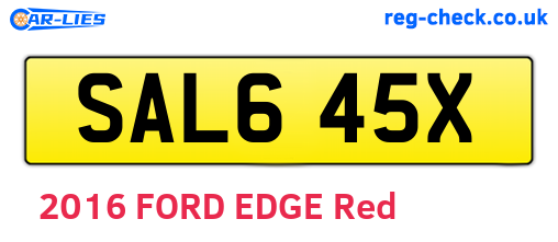 SAL645X are the vehicle registration plates.