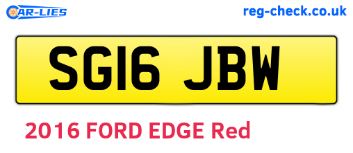 SG16JBW are the vehicle registration plates.