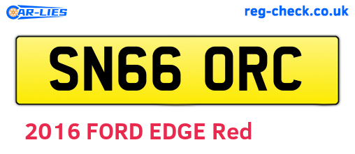 SN66ORC are the vehicle registration plates.