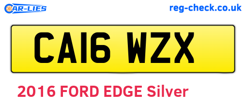 CA16WZX are the vehicle registration plates.