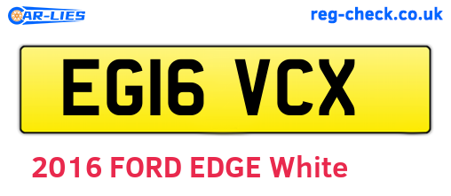EG16VCX are the vehicle registration plates.