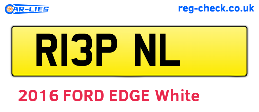 R13PNL are the vehicle registration plates.