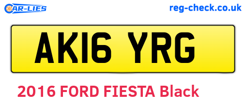 AK16YRG are the vehicle registration plates.