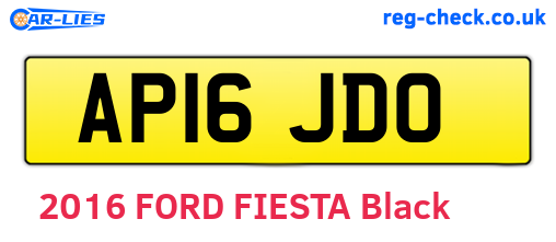 AP16JDO are the vehicle registration plates.