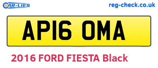 AP16OMA are the vehicle registration plates.