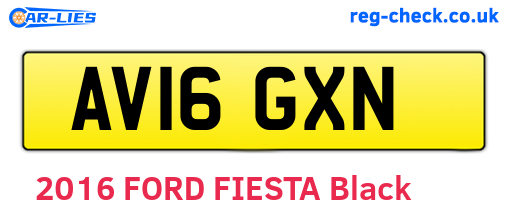 AV16GXN are the vehicle registration plates.