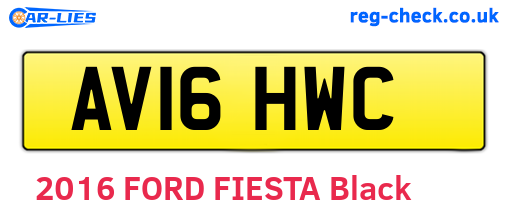 AV16HWC are the vehicle registration plates.
