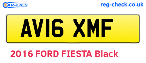 AV16XMF are the vehicle registration plates.