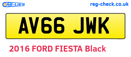 AV66JWK are the vehicle registration plates.