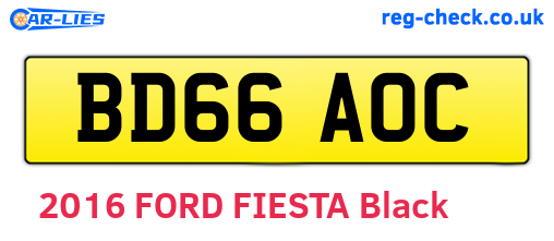 BD66AOC are the vehicle registration plates.