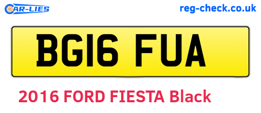 BG16FUA are the vehicle registration plates.