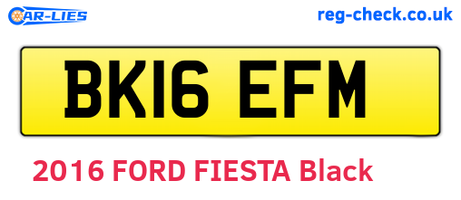 BK16EFM are the vehicle registration plates.