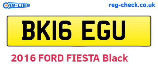 BK16EGU are the vehicle registration plates.