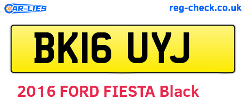 BK16UYJ are the vehicle registration plates.