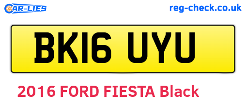 BK16UYU are the vehicle registration plates.