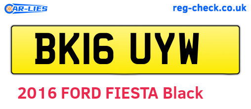 BK16UYW are the vehicle registration plates.