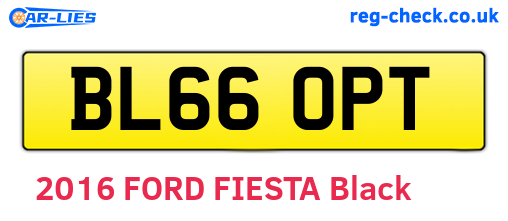 BL66OPT are the vehicle registration plates.