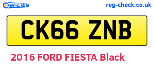 CK66ZNB are the vehicle registration plates.