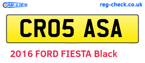 CR05ASA are the vehicle registration plates.