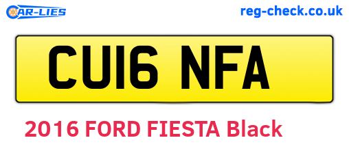 CU16NFA are the vehicle registration plates.