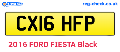 CX16HFP are the vehicle registration plates.