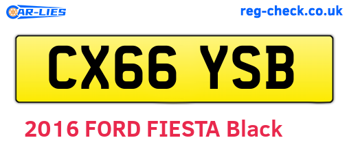 CX66YSB are the vehicle registration plates.