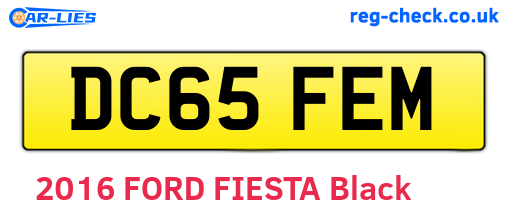 DC65FEM are the vehicle registration plates.