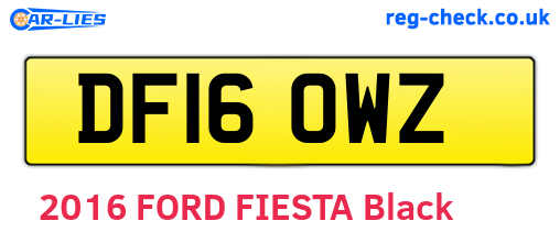 DF16OWZ are the vehicle registration plates.